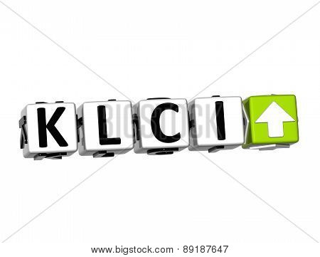3D Klci Stock Market Block Text On White Background