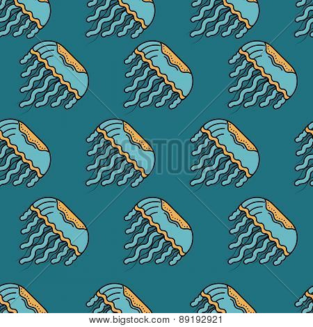 Jellyfish colored vector background