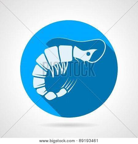 Shrimp flat round vector icon