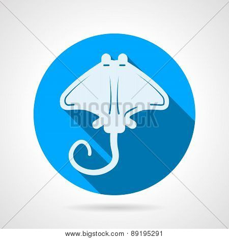 Stingray flat round vector icon