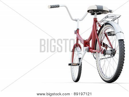 Bicycle On A White Back Angle View