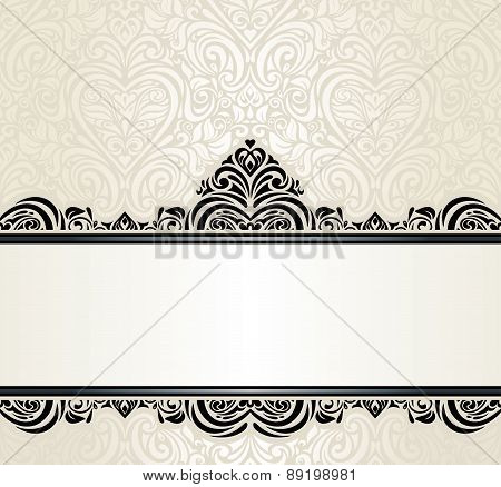 Wedding vintage Ecru invitation design background