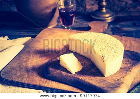 Vintage Photo Of Still Life With French Goat Cheese