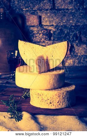 Vintage Photo Of Still Life With French Goat Cheese