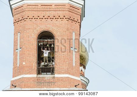 The bell ringer. Astrakhan, June 6, 2015.