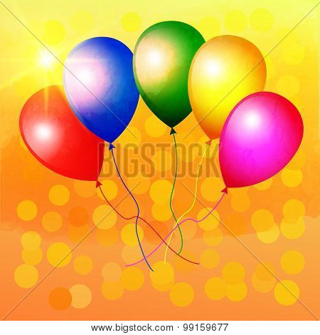 Colorful balloons on a bright background