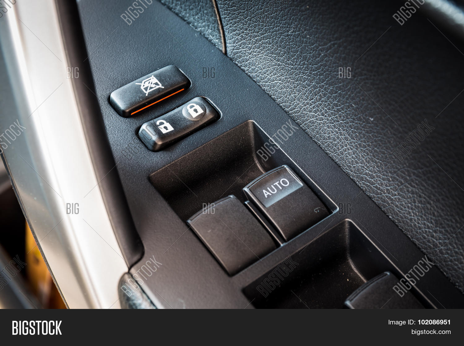 Door Button Car & Car Door Lock Button. Car Window Control And