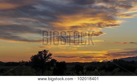 sunset at night and scenic colorful cloud