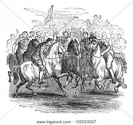 Polo, vintage engraved illustration. Trousset encyclopedia (1886 - 1891).