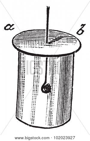 Combustion of Phosphorus in a glass jar containing Oxygen gas, vintage engraved illustration. Trousset encyclopedia (1886 - 1891).