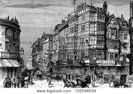 The picturesque Europe. A visit to Bristol, vintage engraved illustration. Journal des Voyage, Travel Journal, (1880-81).