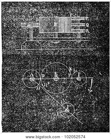 Ferguson paradox, vintage engraved illustration. Industrial encyclopedia E.-O. Lami - 1875.