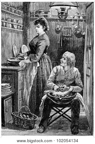 Yes, boss, brilliant idea, vintage engraved illustration. Jules Verne Cesar Cascabel, 1890.