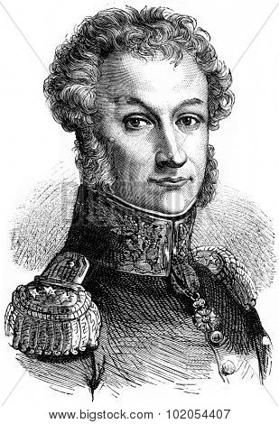 Cambronne, vintage engraved illustration. History of France 1885.