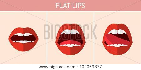 Flat Sexy Red Lips