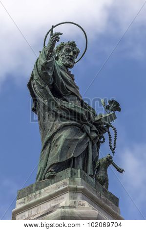 Statue Of San Domenico In Naples, Italy
