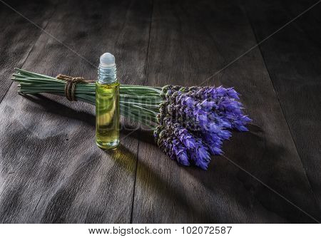 Lavender Flowers And Essential Oil