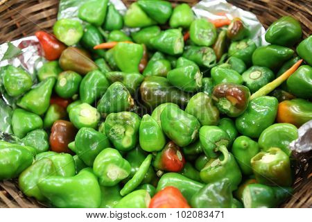 Green bell pepper background