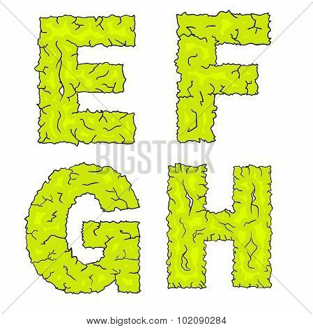 halloween grimy letters efgh
