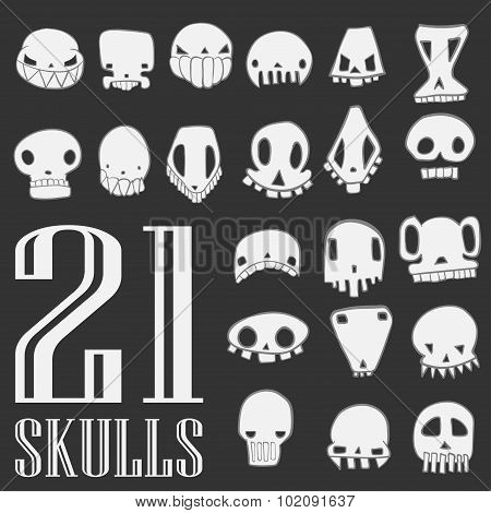 skulls vector set
