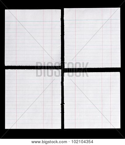 Lined Paper Isolated On Black Background