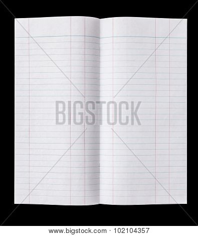 Lined Paper Isolated On Black Background