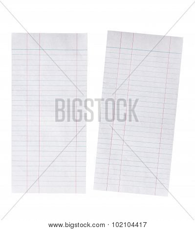 Lined Paper Isolated On White Background