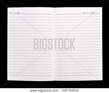 Lined Paper Isolated On Black Background