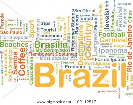Background concept wordcloud illustration of Brazil
