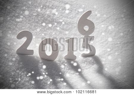White Christmas Word 2016 2015 On Snow, Snowflakes