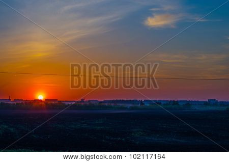 Bright beautiful sunset