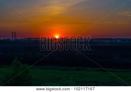 Bright beautiful sunset