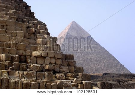 The Great Pyramids of Gizeh in Egypt.