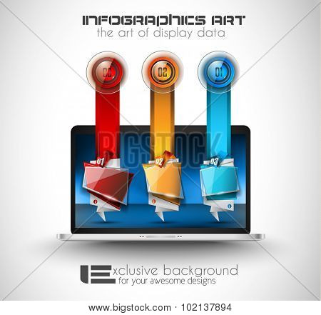 Clean Infographic Layout Template for data and information analysis with a number of solutions available. Ideal for product presentation, item ranking, ideas evaluation and so on.