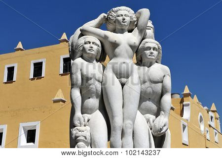 Statue in the Barrio del Artista ( the Artist's Neighborhood) In Puebla City Mexico.