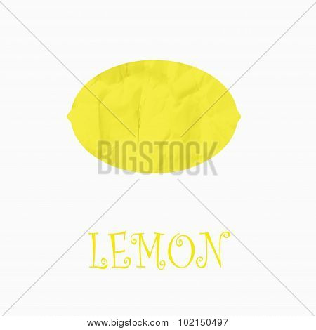 Lemon crumpled texture of paper