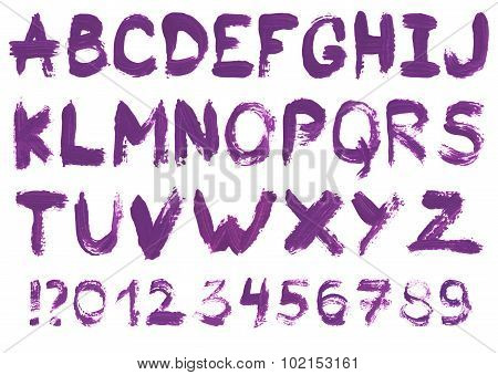 Hand drawn gouache alphabet.