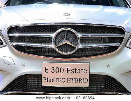 Close Up Logo On Bumper Of Mercedes Benz