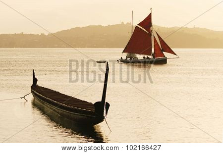 Traditional New Zealand Maori Waka
