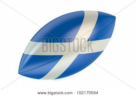 Rugby Ball With Flag Of Scotland