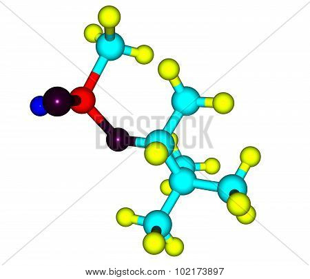 Molecular structure of soman on white