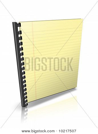 notebook med gule blade