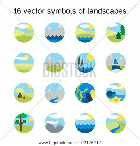 Landscape Icons Collection. Nature Symdols