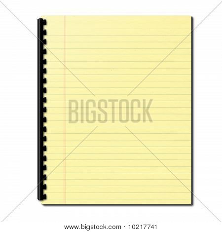 notebook med gule blade