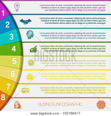 8 Strips And Colorful Semicircle