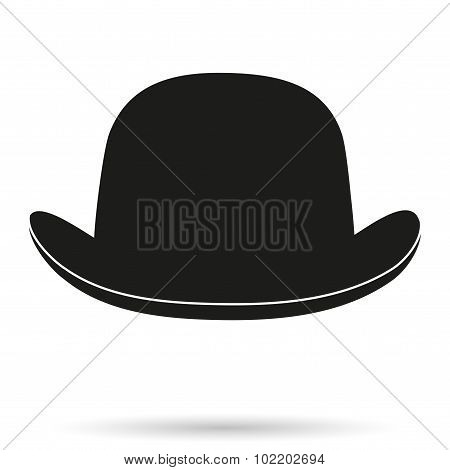 Silhouette symbol of bowler hat on a white background