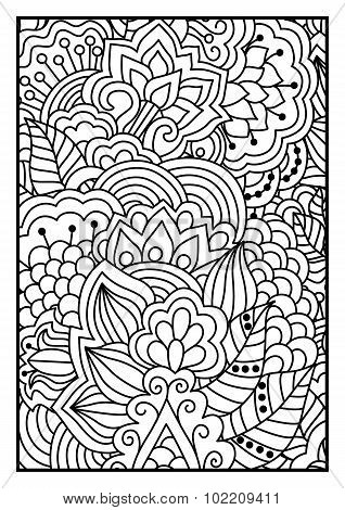 Floral pattern for coloring book.