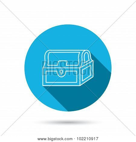 Treasure chest icon. Piratic treasury sign.