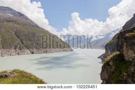 The Green Waters Of Lake Dix - Dam Grand Dixence - Switzerland
