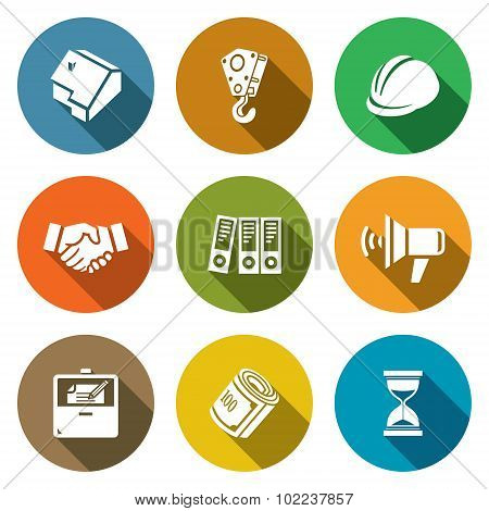 Construction Icons Set. Vector Illustration.
